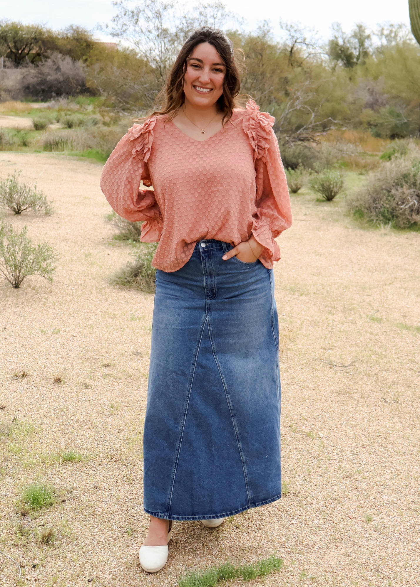 Fit & Flare Denim Skirt