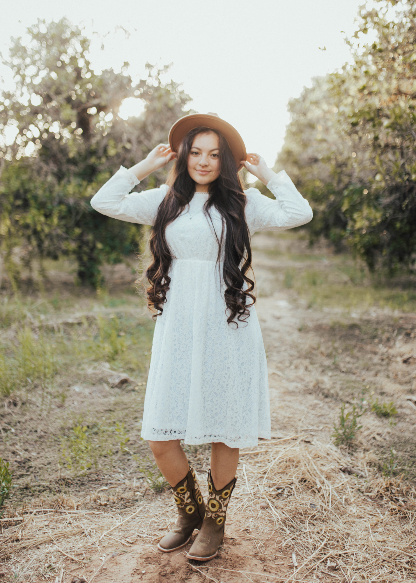 White lace dress and cowboy boots best sale