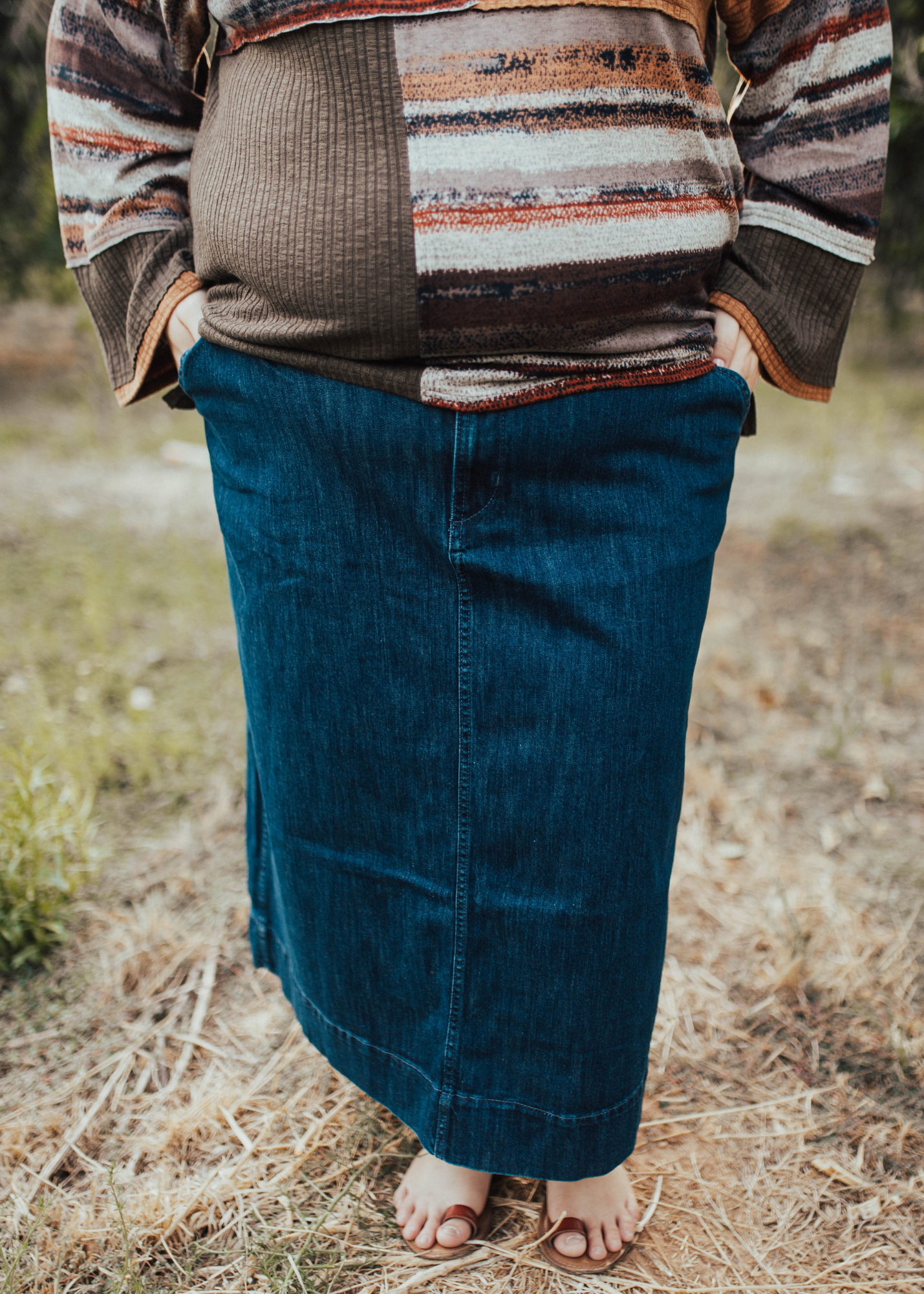 Plus Denim Skirt
