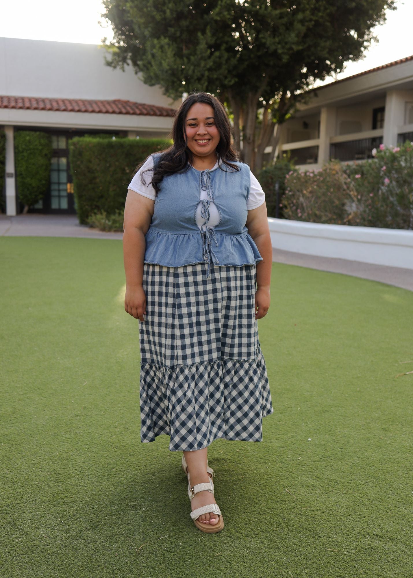 Gingham Skirt- Blue