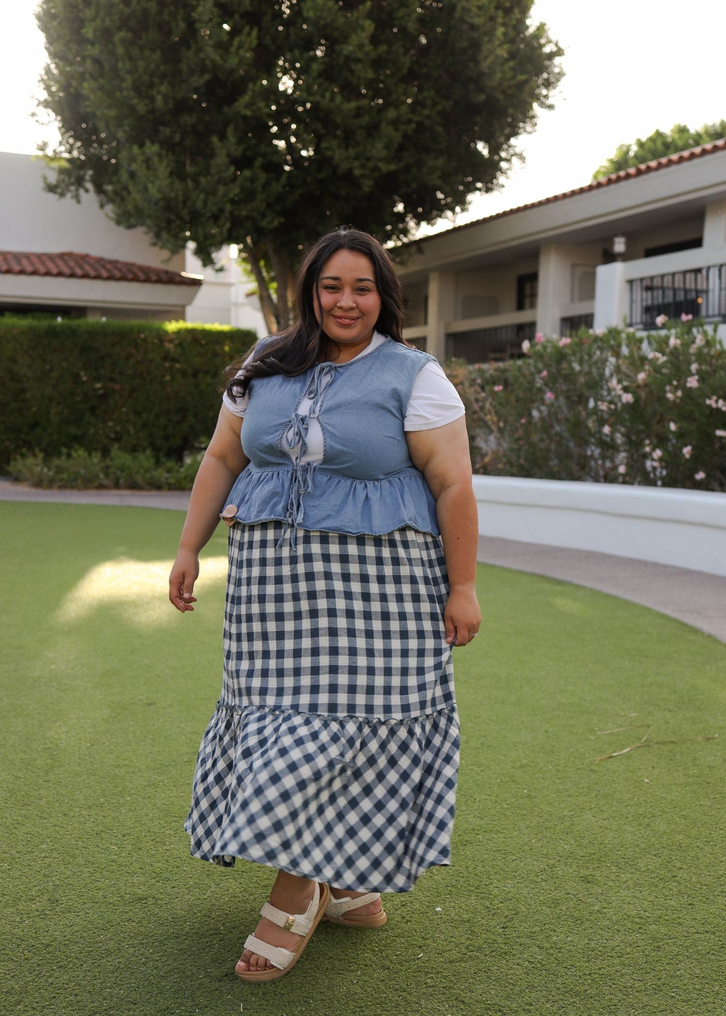 Gingham Skirt- Blue