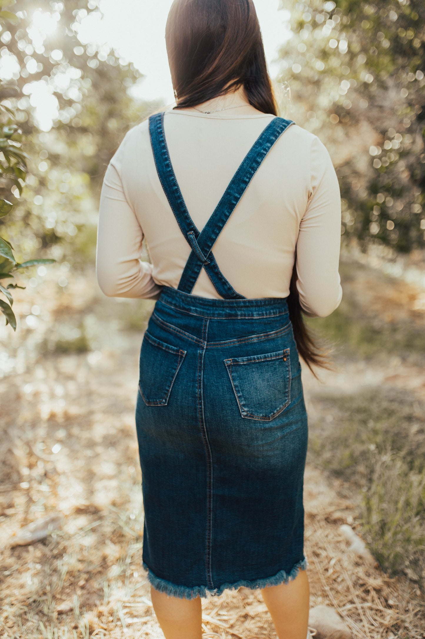 Dark Denim Overall Skirt