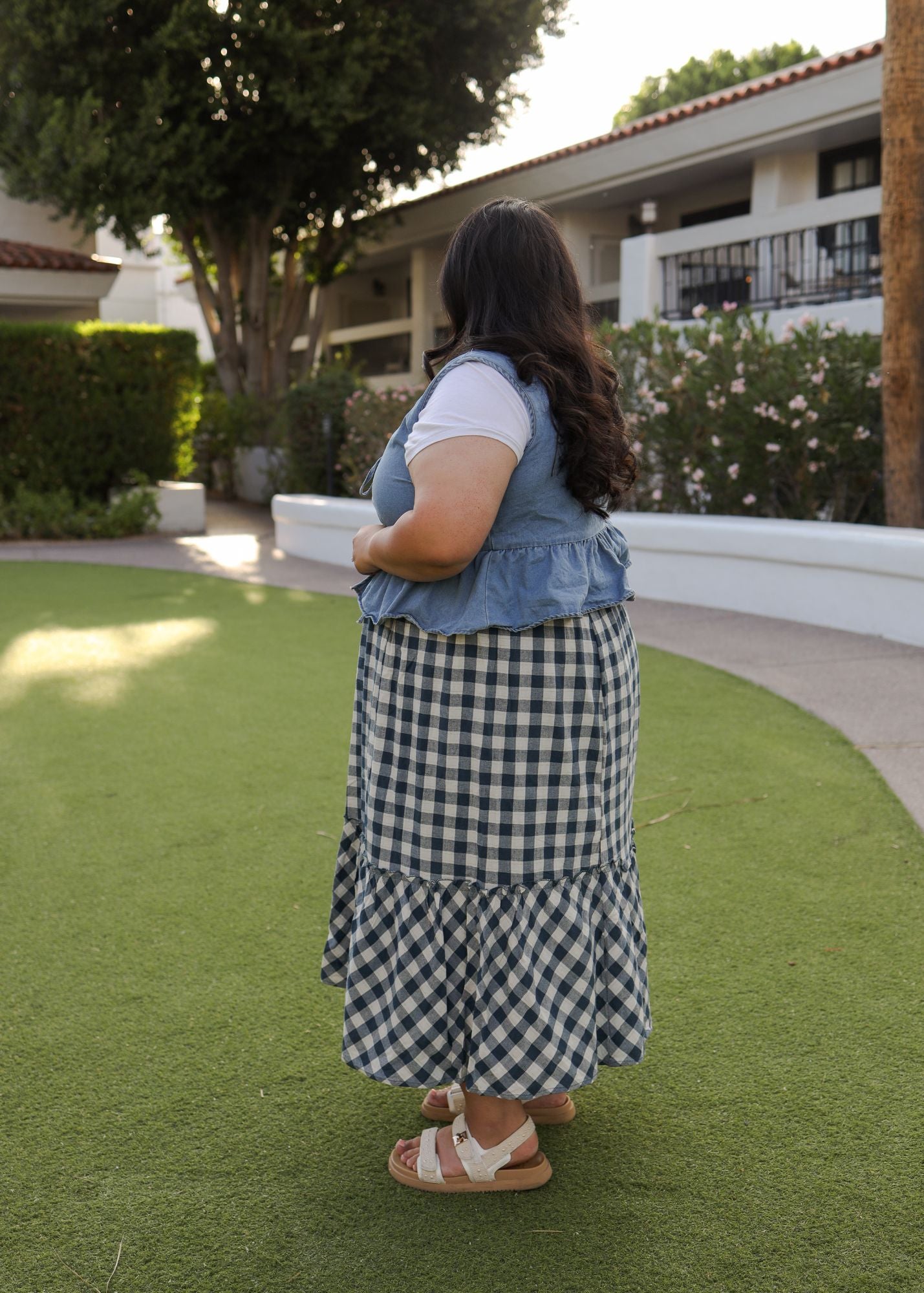 Gingham Skirt- Blue