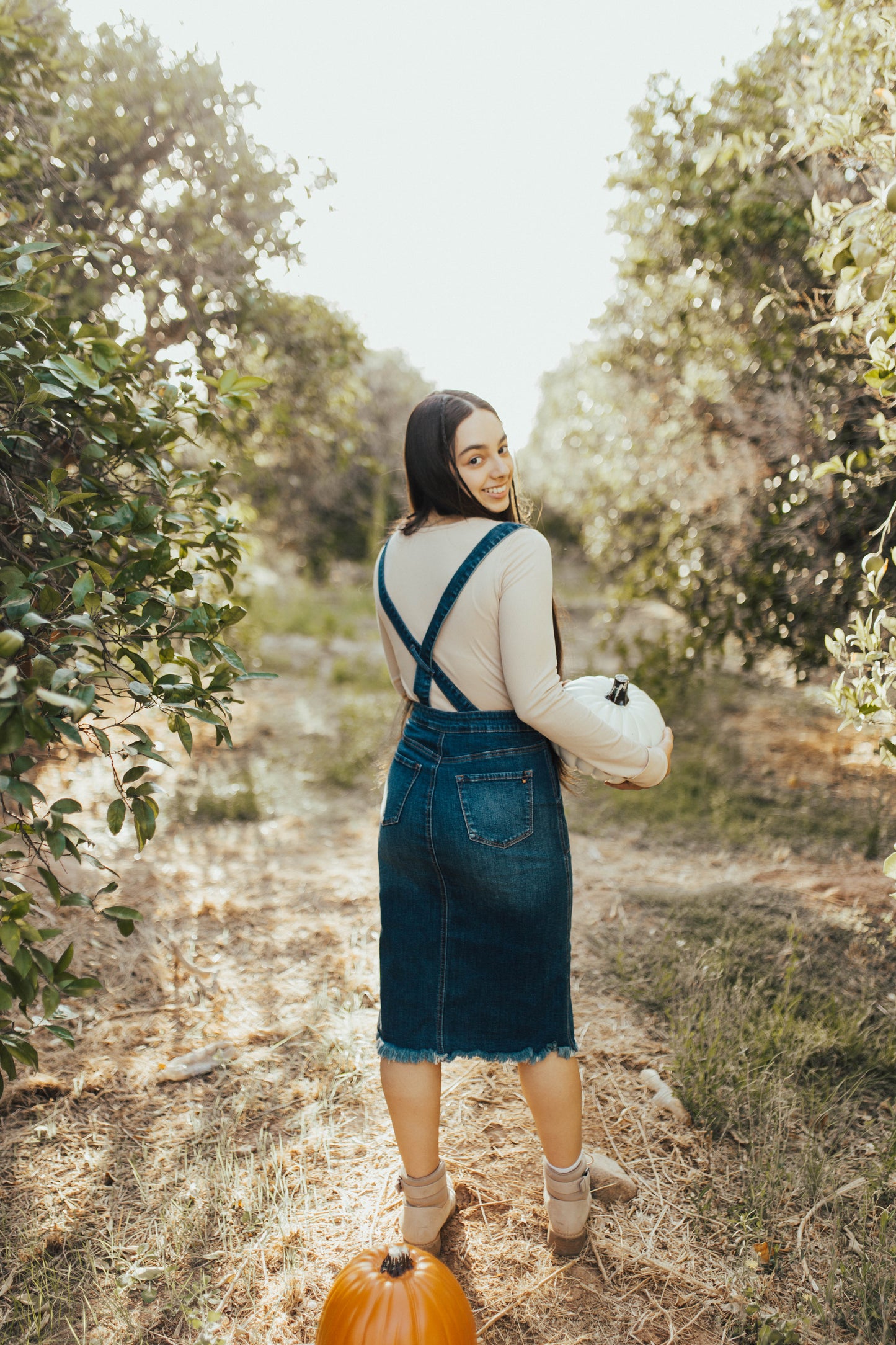Dark Denim Overall Skirt