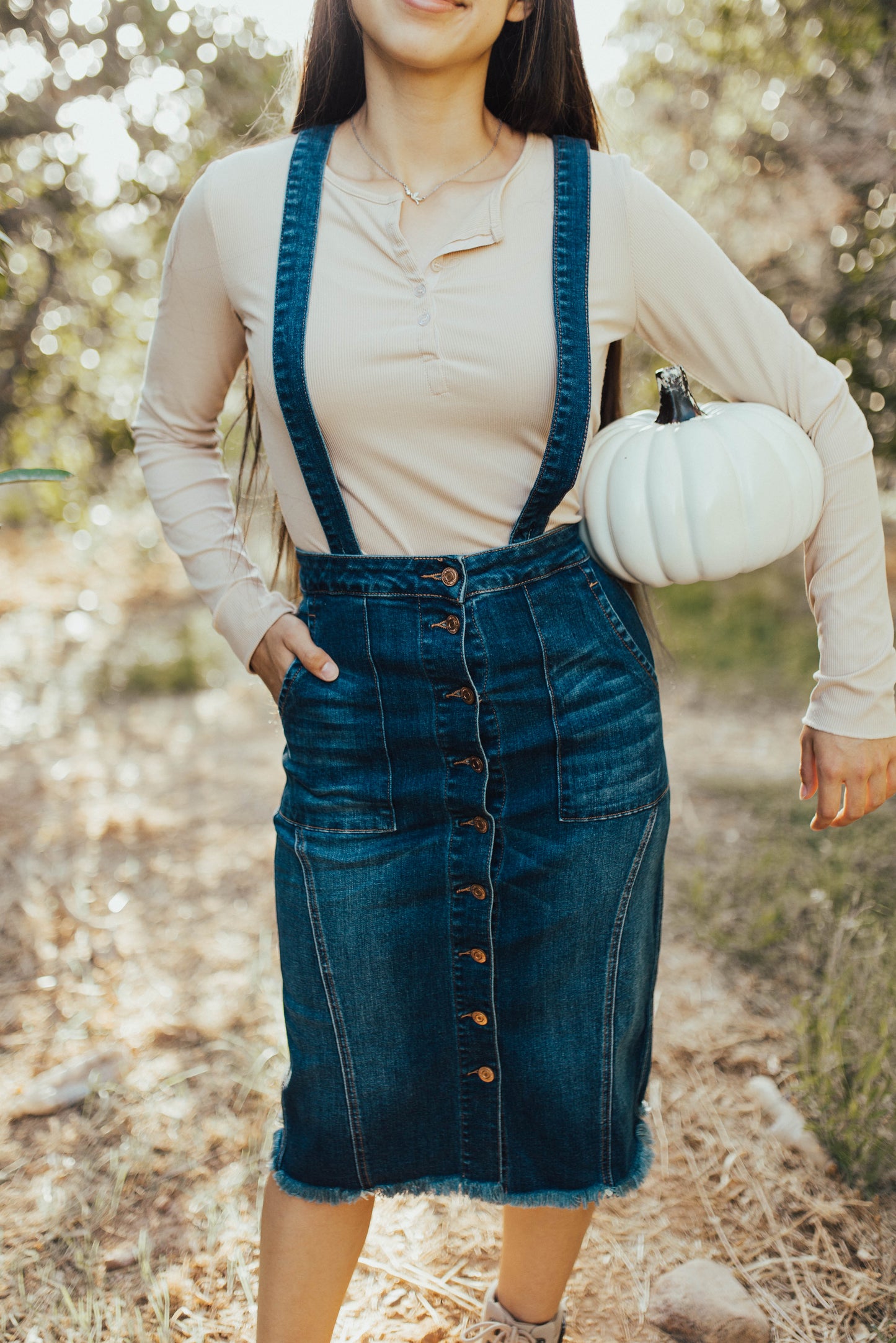 Dark Denim Overall Skirt
