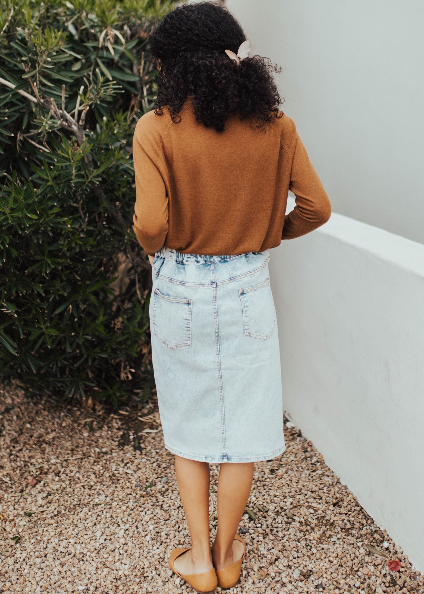 Button Down Denim Skirt