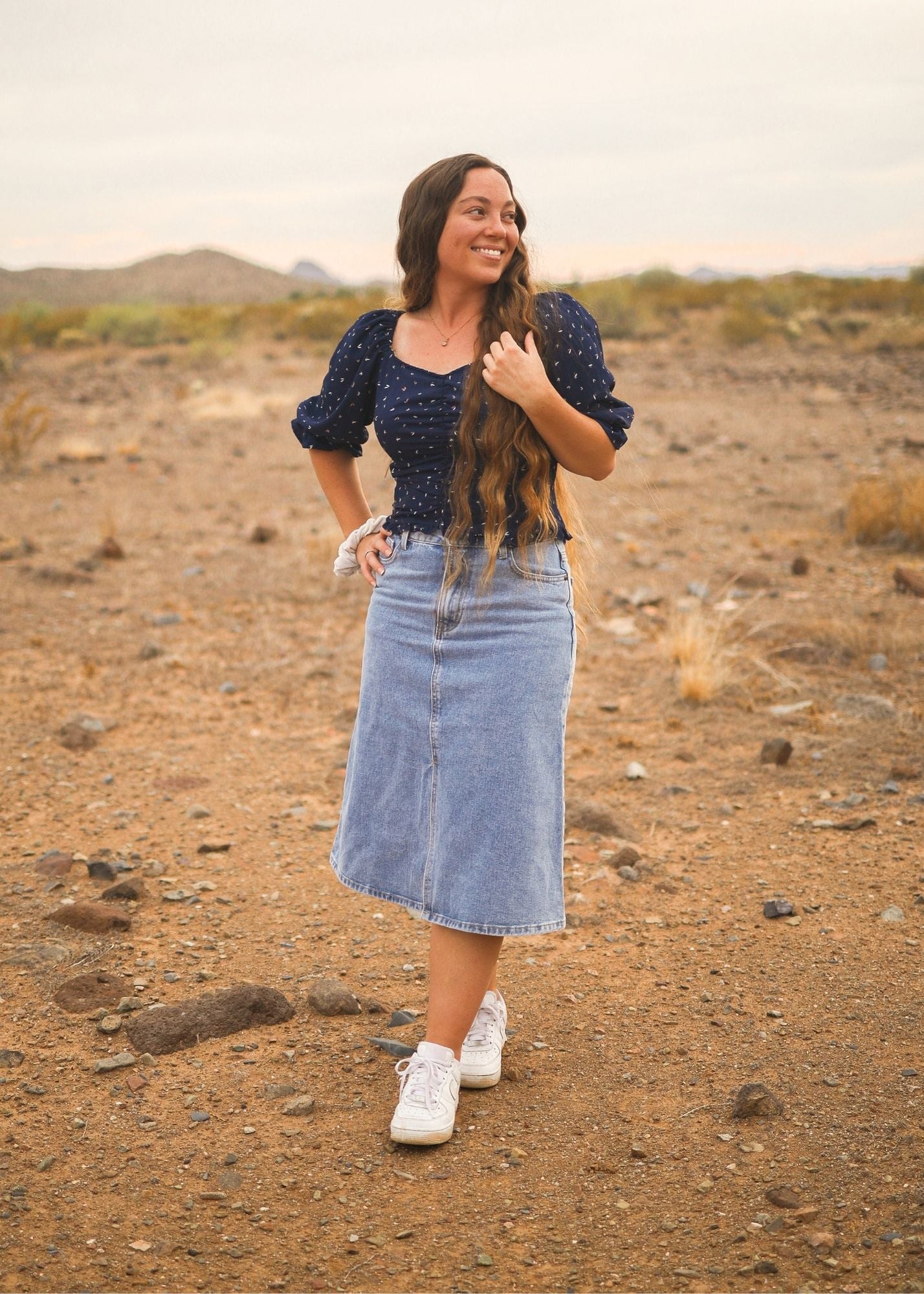 High Waisted Denim Skirt