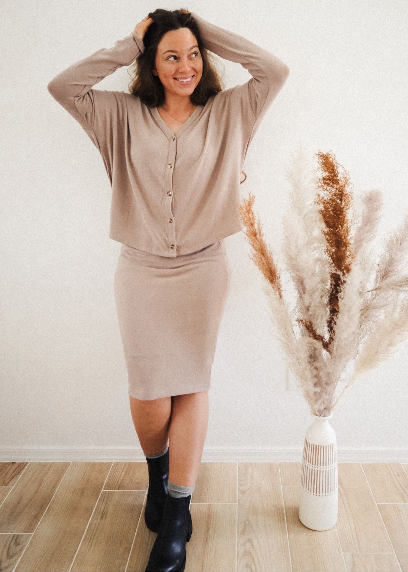 Cardigan Skirt Set