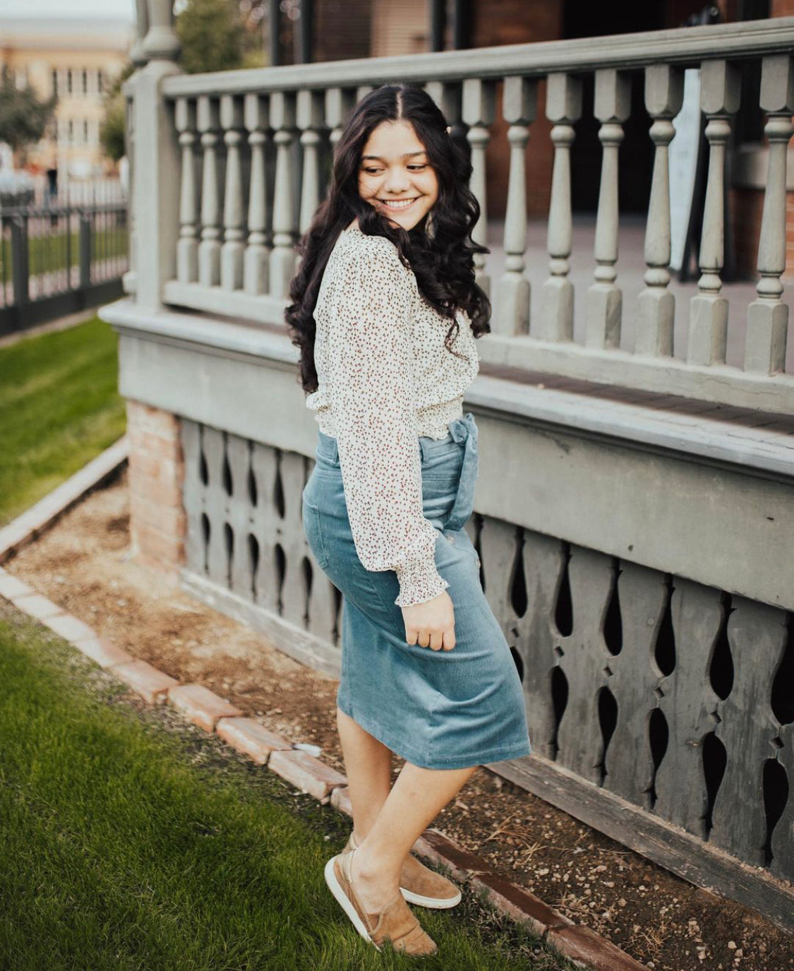 Pewter Corduroy Skirt
