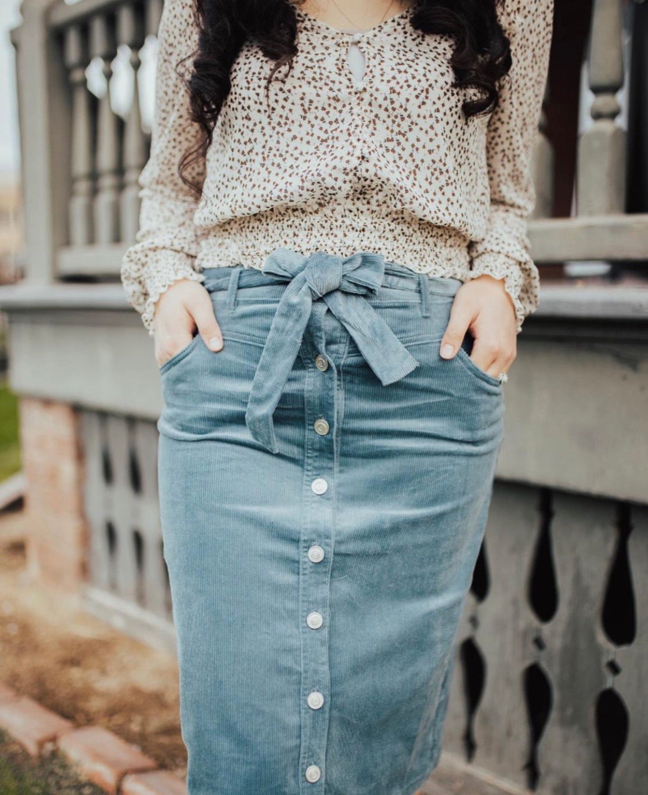 Pewter Corduroy Skirt