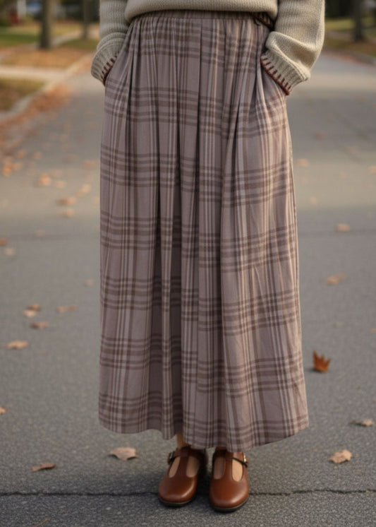 Gratitude Plaid Skirt - Mocha