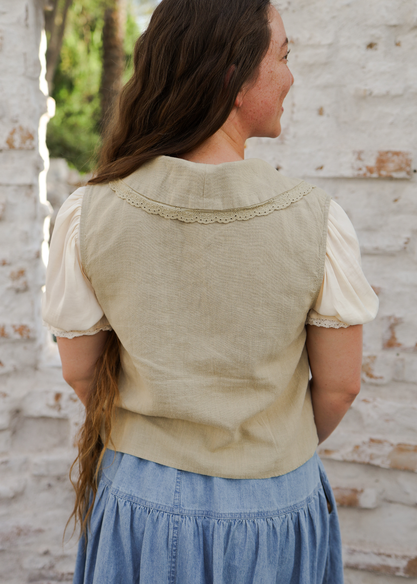 Linen Lace Vest