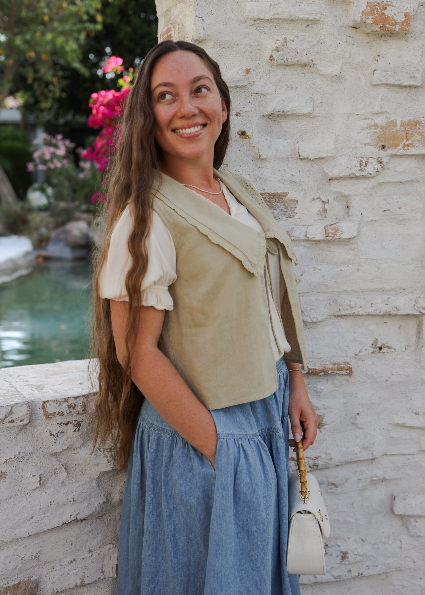 Linen Lace Vest