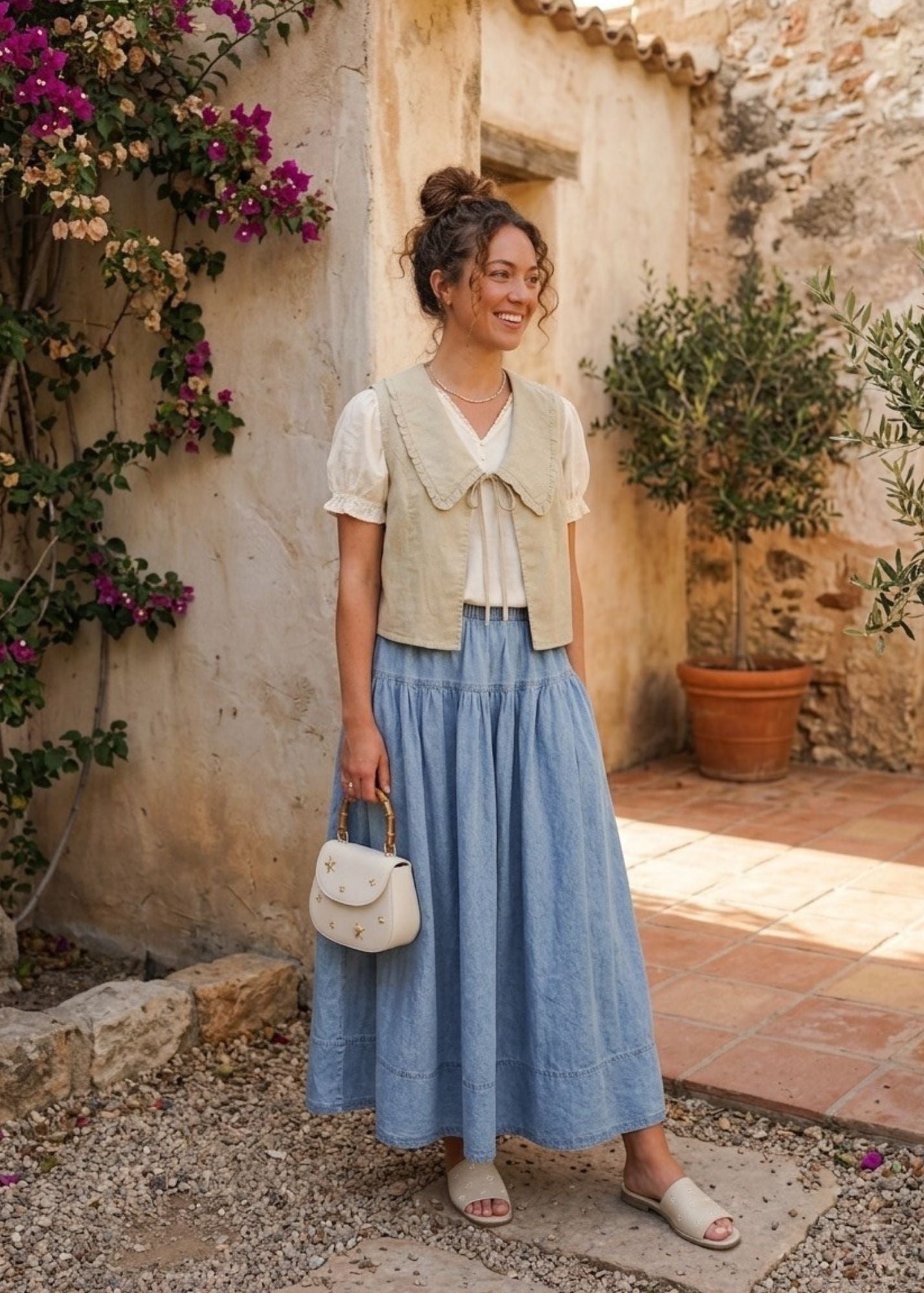 Boho Denim Skirt