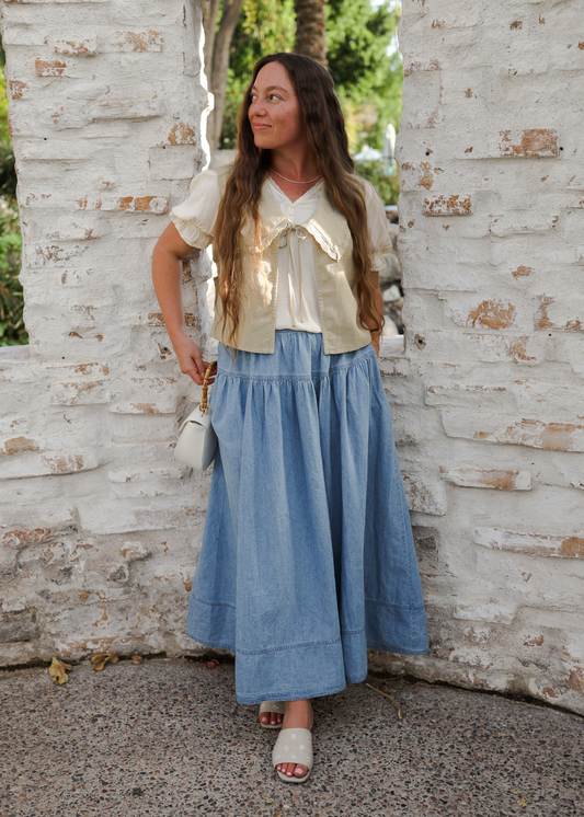 Boho Denim Skirt