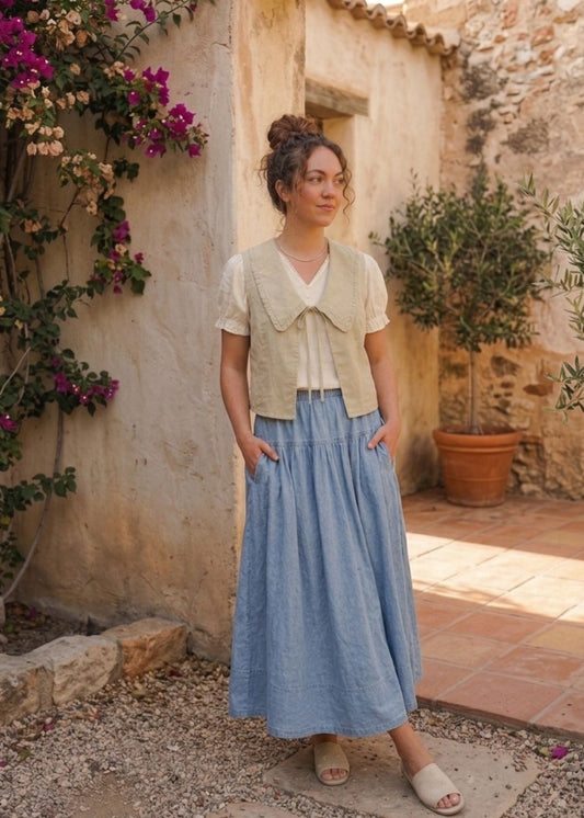 Boho Denim Skirt