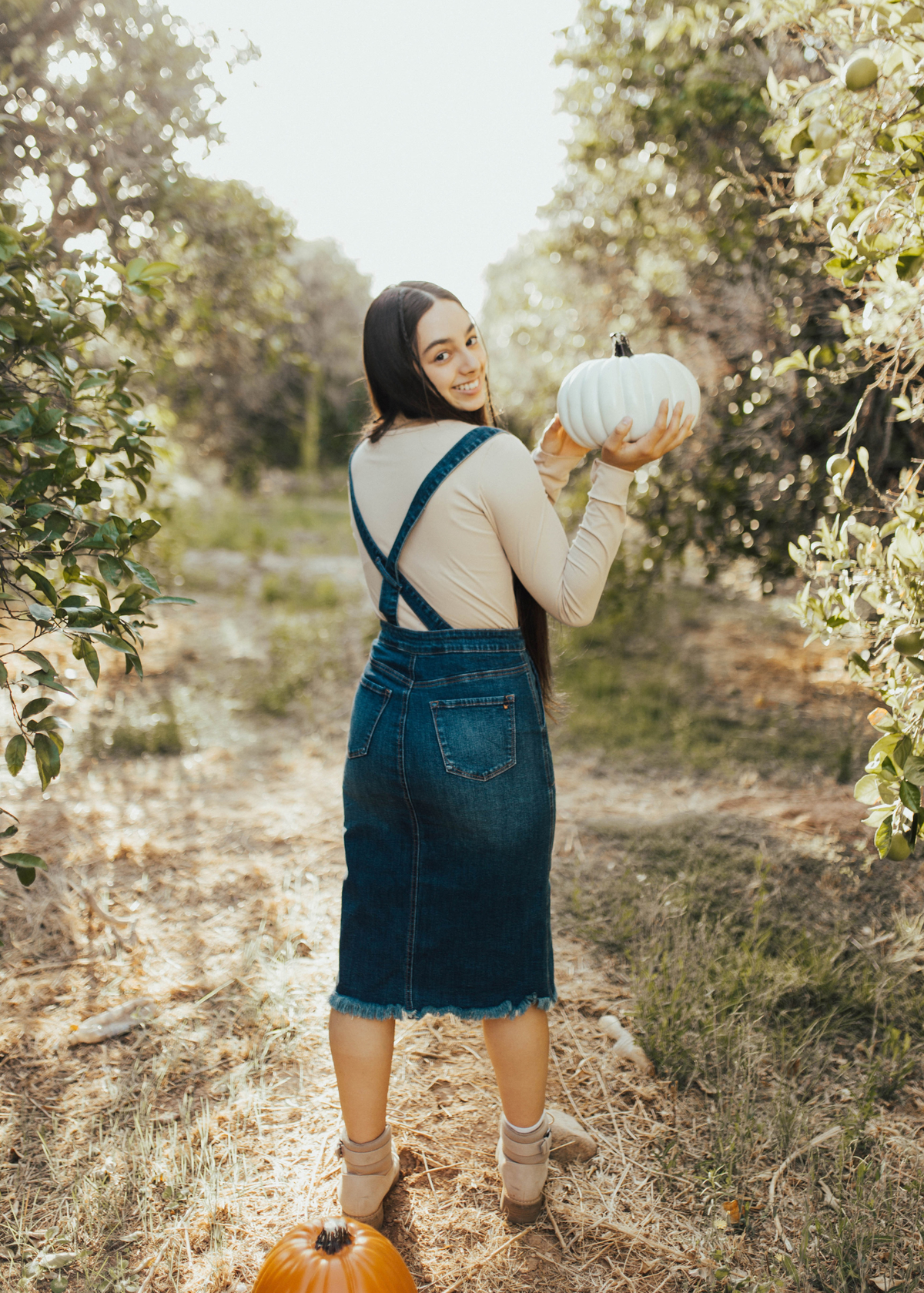 Dark Denim Overall Skirt
