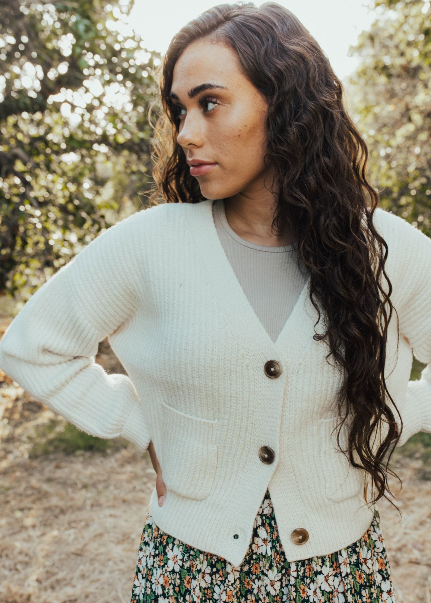 Ribbed Button Down Cardigan