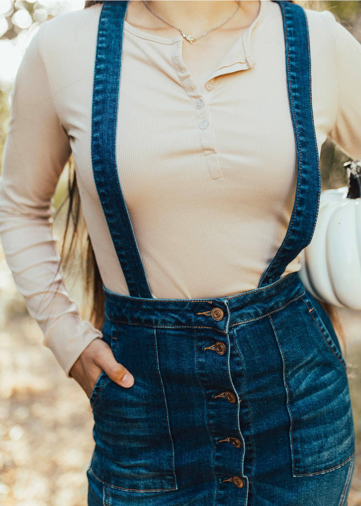 Dark Denim Overall Skirt