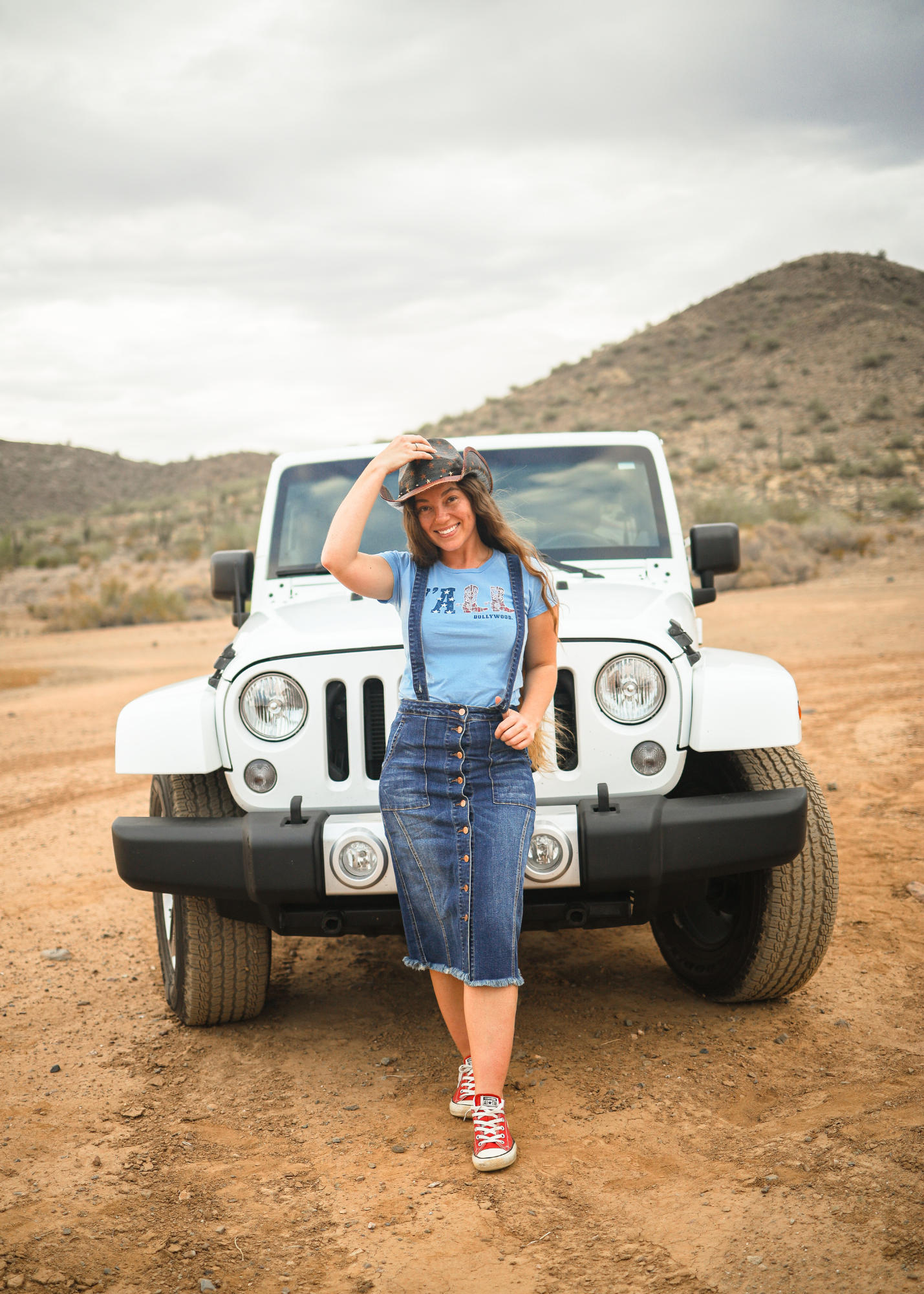 Dark Denim Overall Skirt