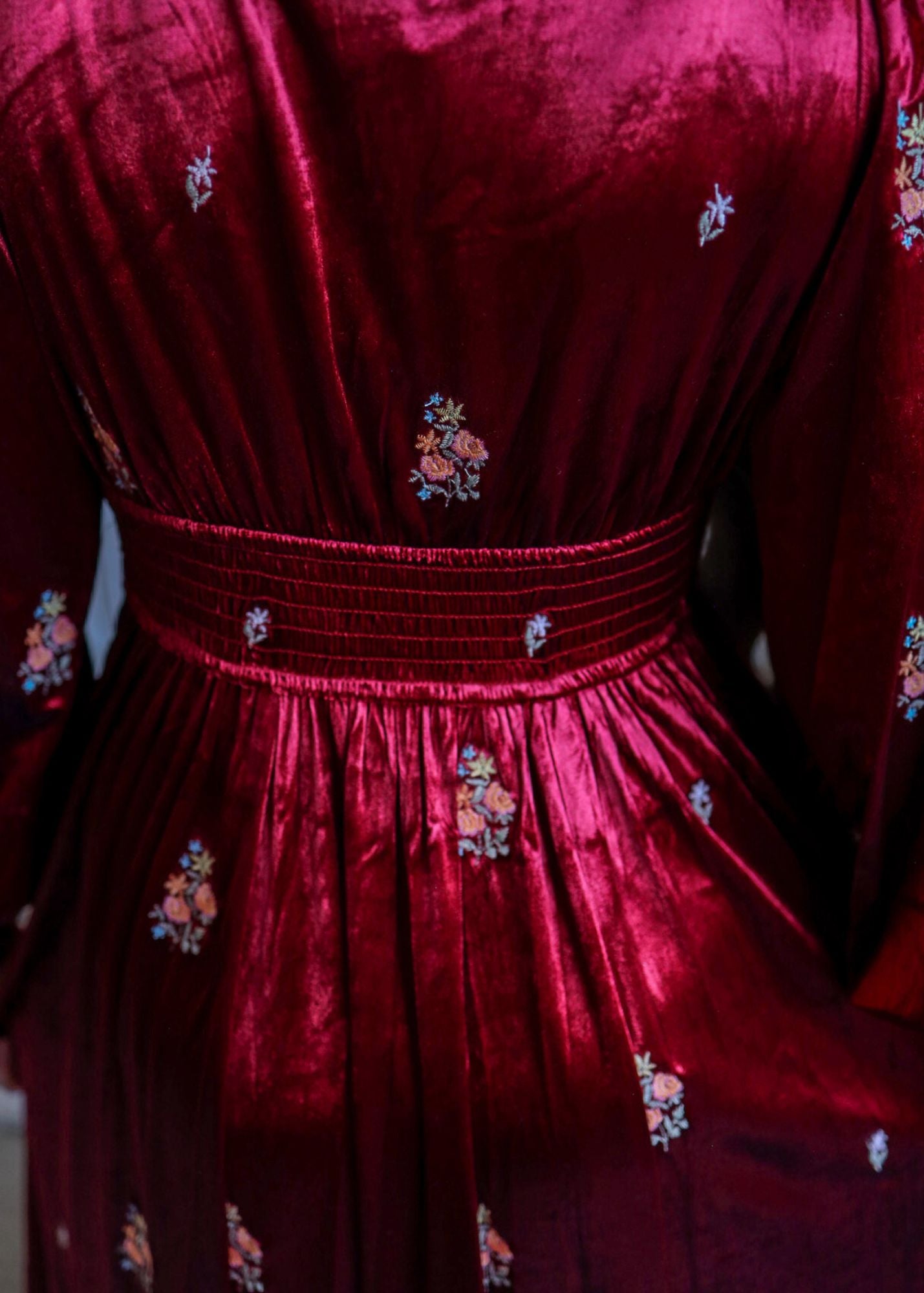 Anastasia Velvet Dress- Ruby