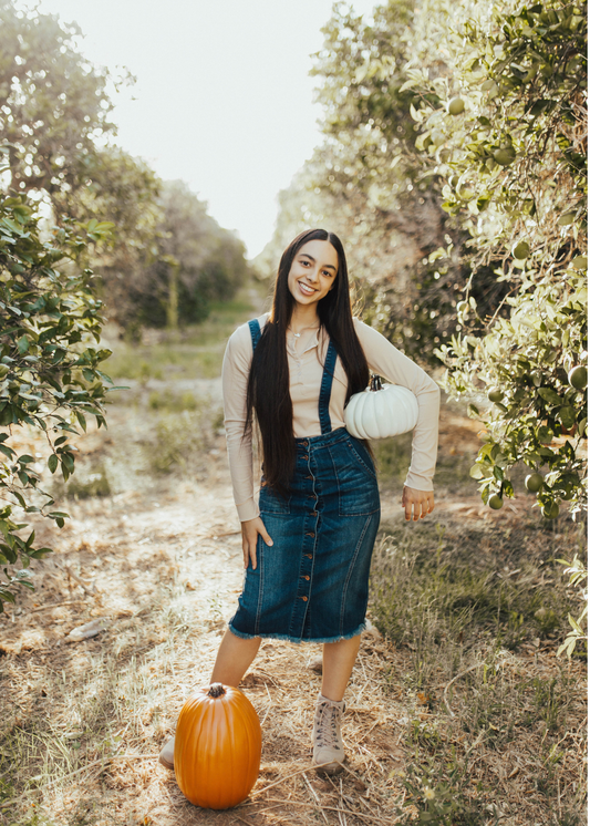 Dark Denim Overall Skirt