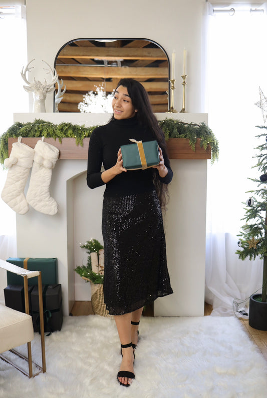 Sequin Midi Skirt