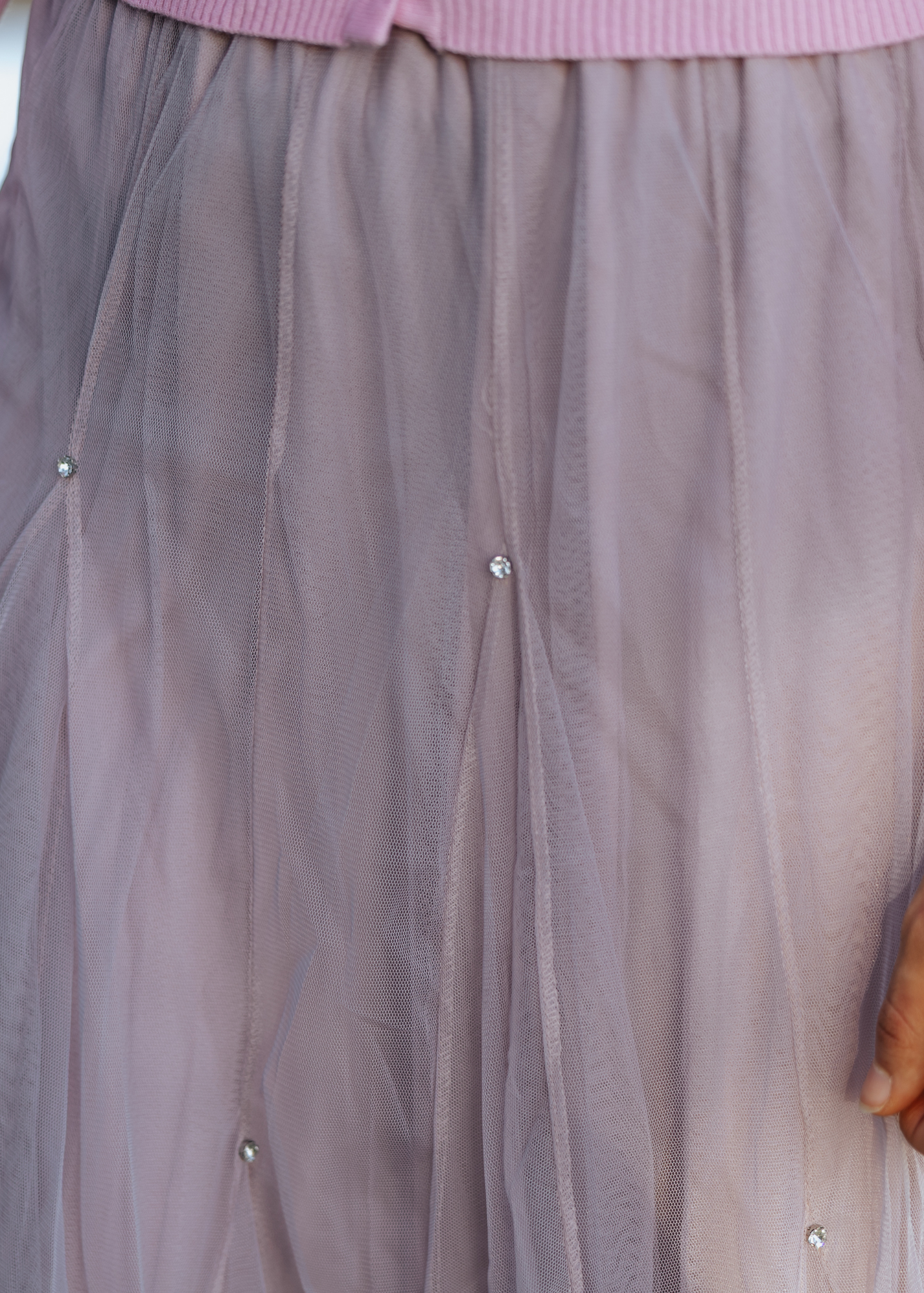 Lavender Tulle Midi Skirt