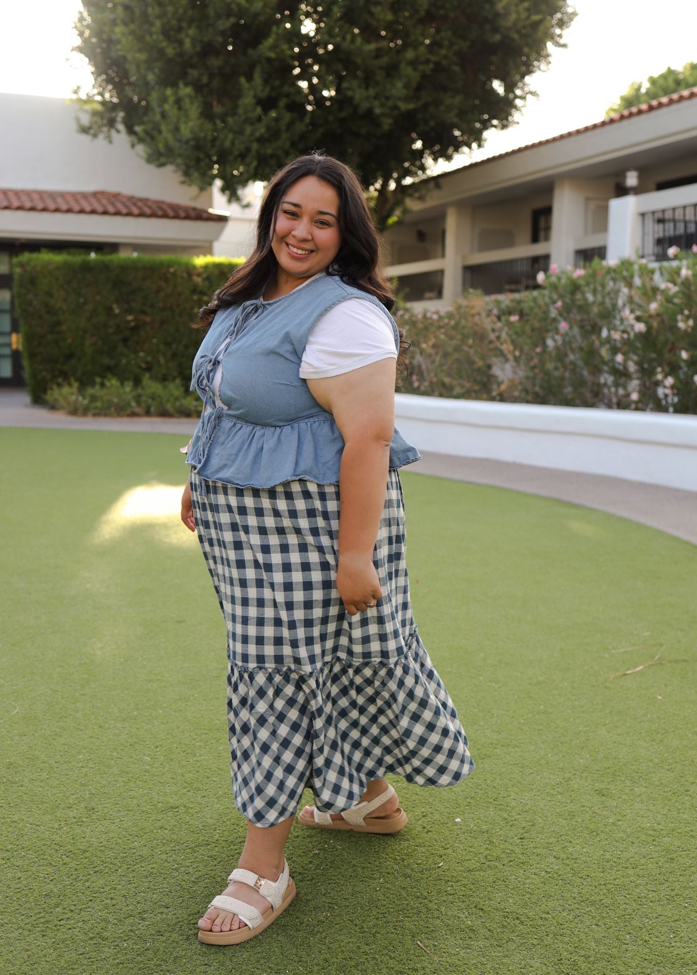 Gingham Skirt- Blue – True2you Boutique