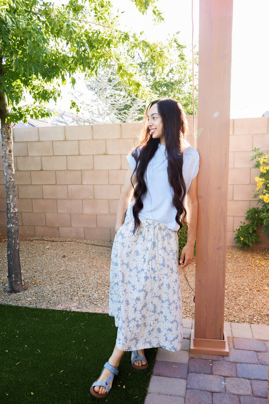 Clara Linen Skirt - Blue