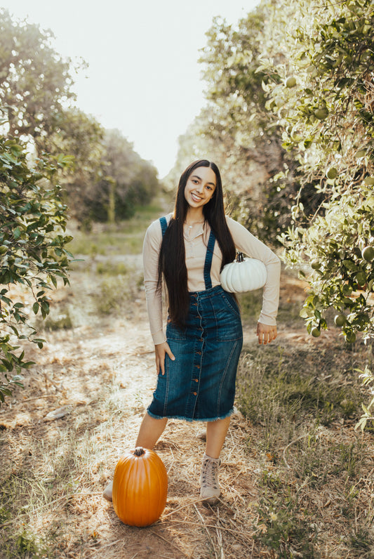 Dark Denim Overall Skirt