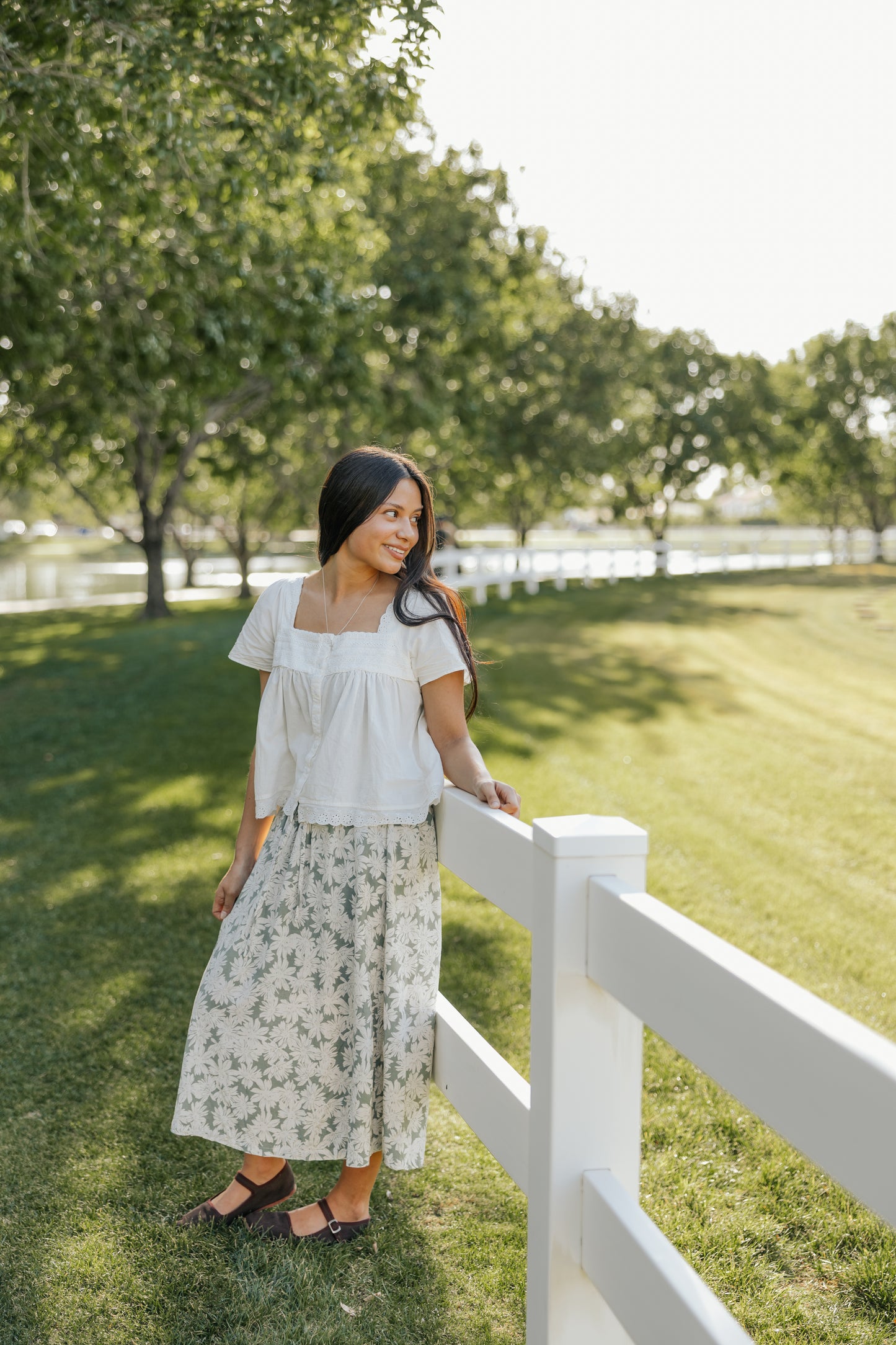 Clara Linen Skirt- Sage