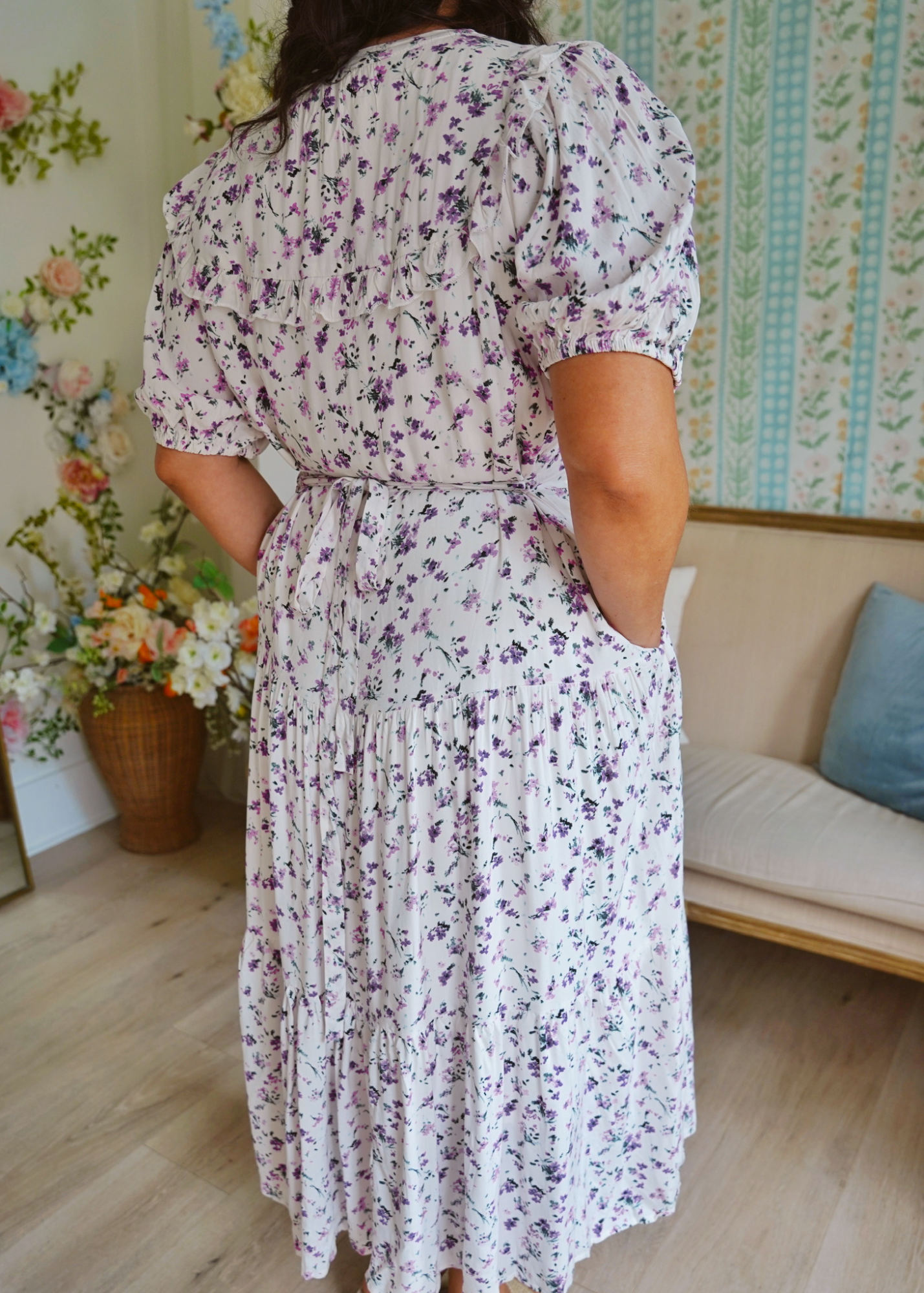 Wildflower Midi Dress- Purple