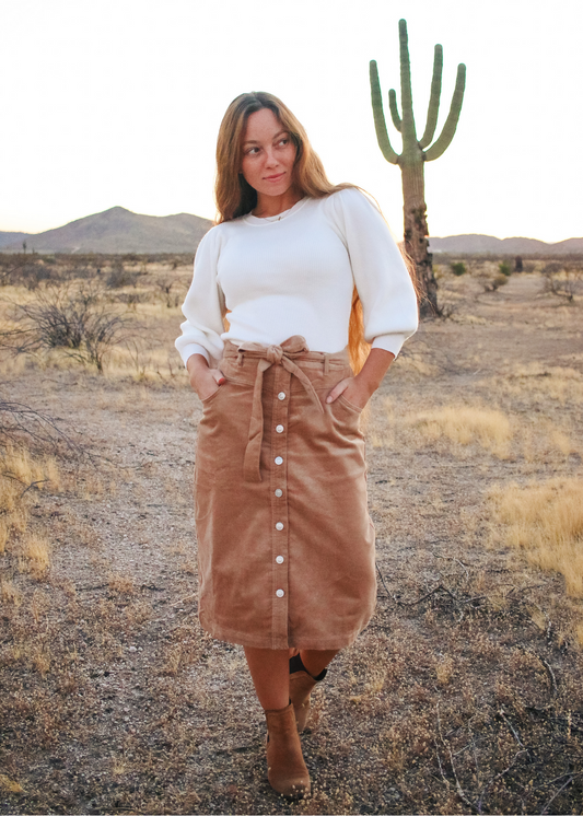 Sandy Corduroy Skirt