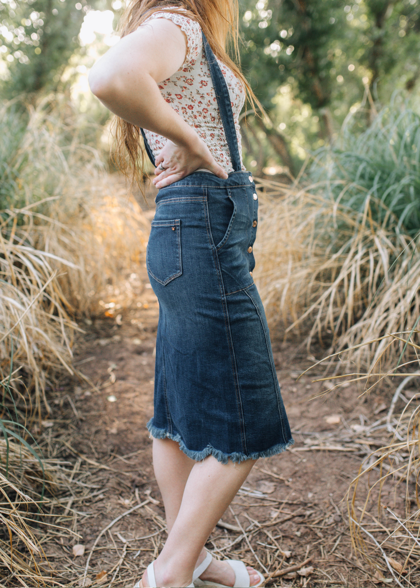 Dark Denim Overall Skirt