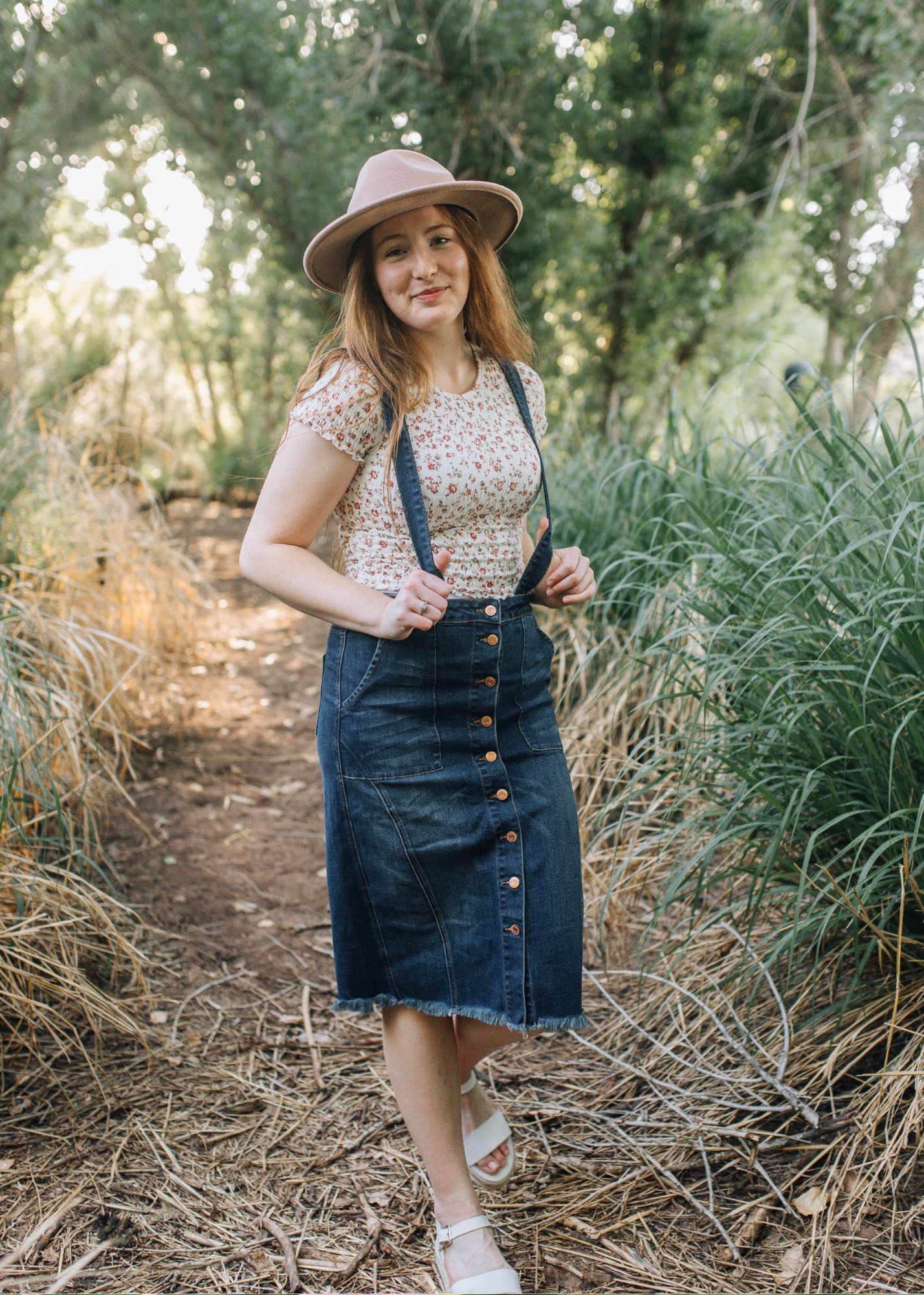 Dark Denim Overall Skirt