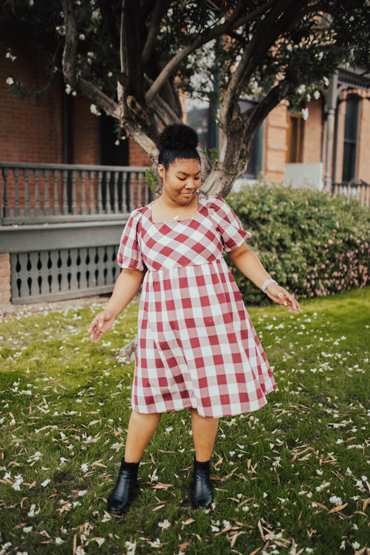 Berry Plaid Dress