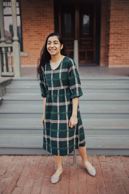 Evergreen Plaid Dress