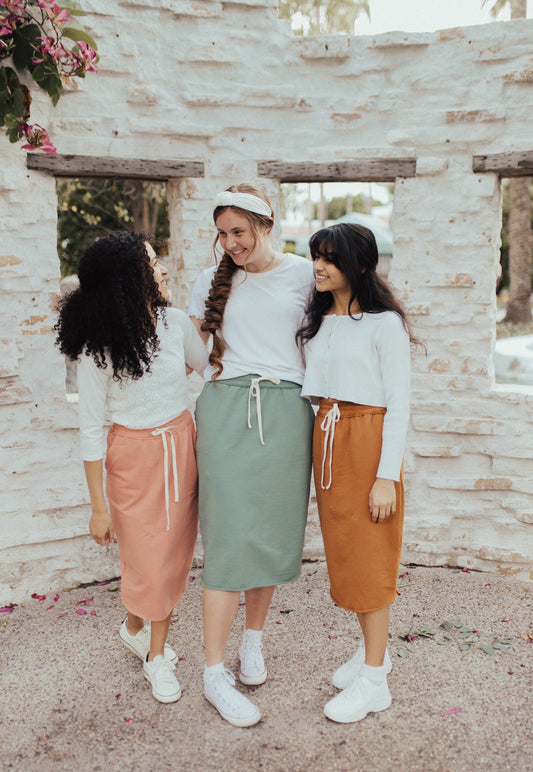 Drawstring Knit Skirt