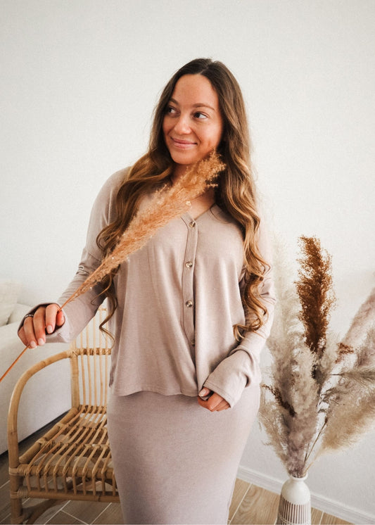 Cardigan Skirt Set