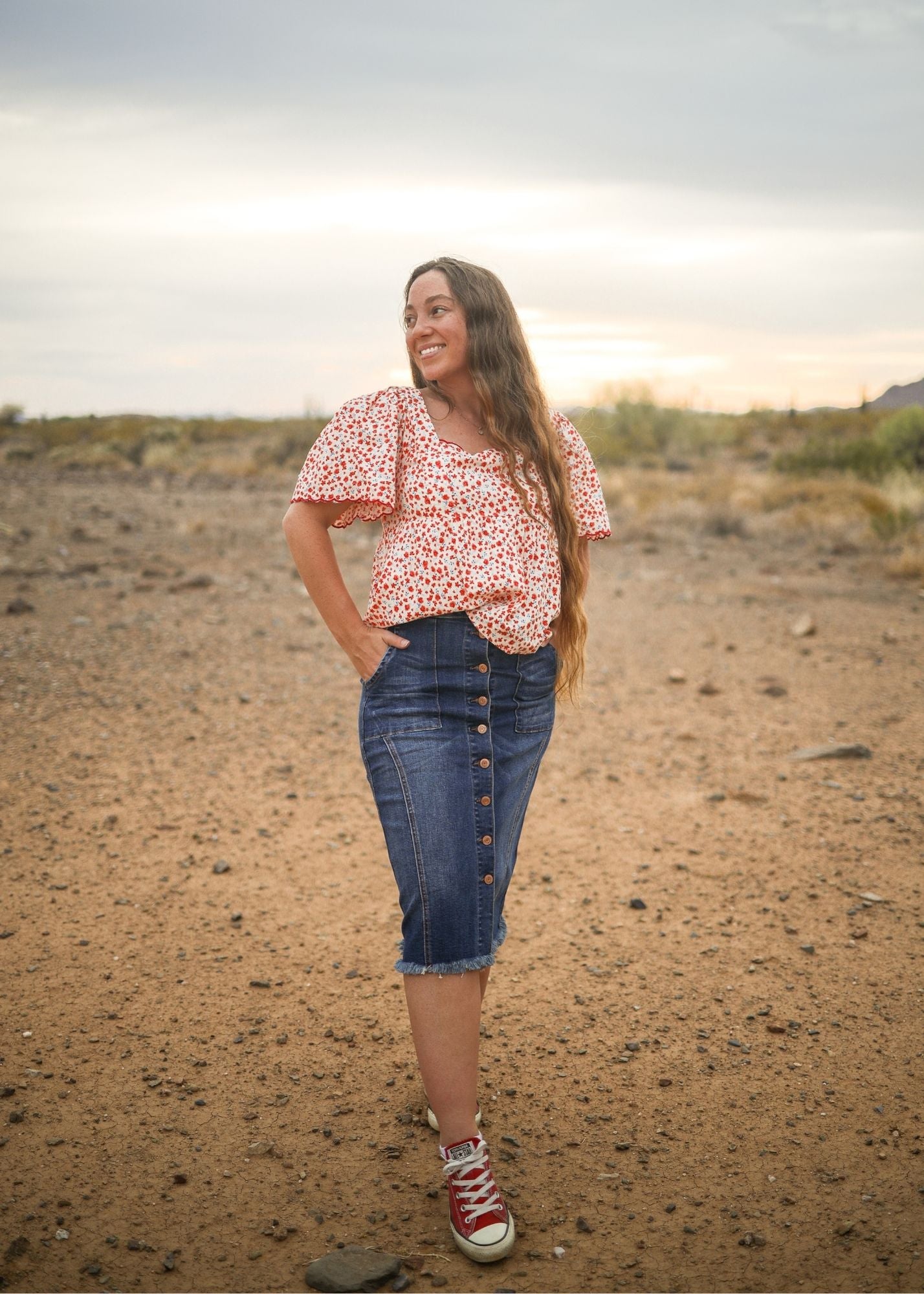 Dark Denim Overall Skirt