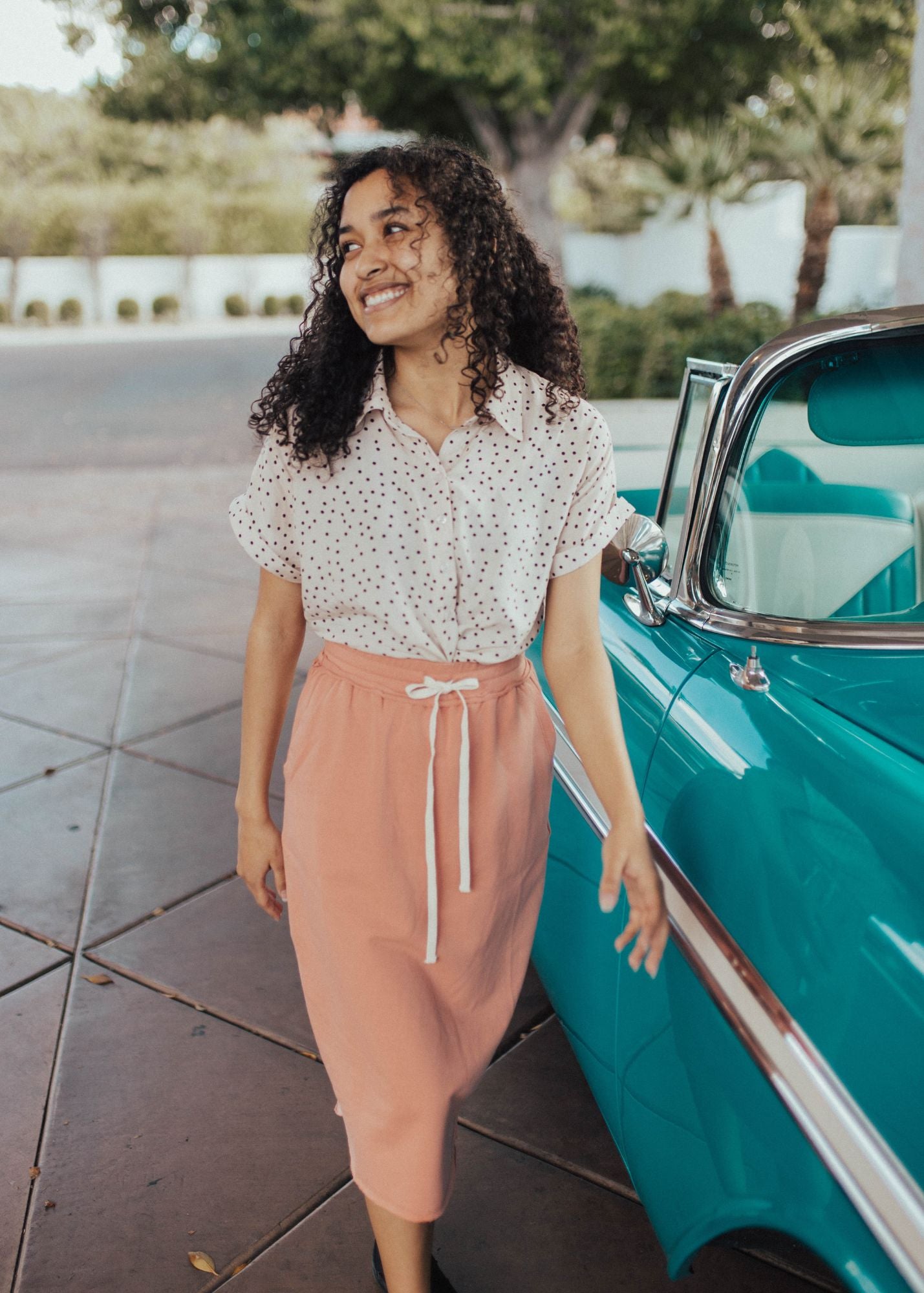 Drawstring Knit Skirt